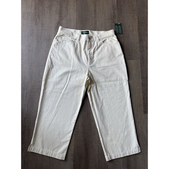 Ralph Lauren Pants Lauren Jeans Co. Women's RN 54050 Ivory Capri Size 12 - Picture 1 of 9